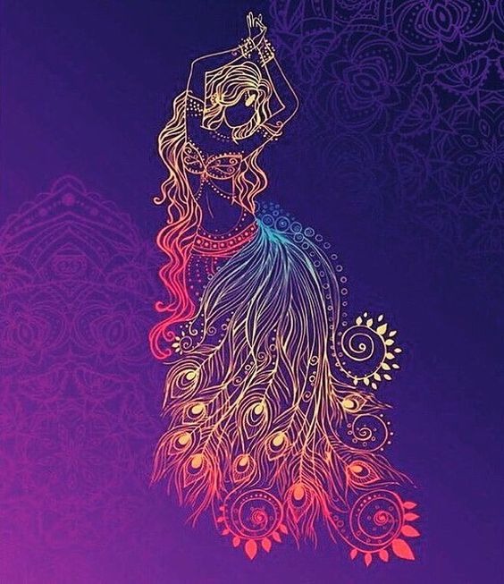 A whimsical and dreamlike illustration of a belly dancer floating freely in a cosmic space filled with stars, planets, and galaxies. Use vibrant colors and flowing lines to create a sense of movement and lightness. Incorporate elements such as musical notes, feathers, and butterflies to symbolize freedom and self-expression. The overall composition should convey the idea that belly dance is a liberating and transformative experience that can transport you to another world.